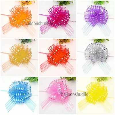 £1.99 • Buy 50mm Large Organza Ribbon Pull Bows Various Colours Wedding/party/giftwrap