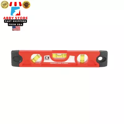 9 In. Magnetic Bubble Vial Torpedo Level With Rubber End Caps • $10.98