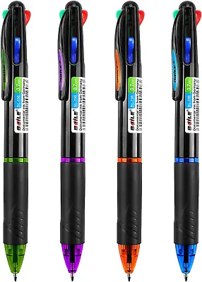 4 Pack Multicolor Ballpoint Pens 4-In-1 0.7Mm Colored Retractable Ballpoint Gift • $10.04