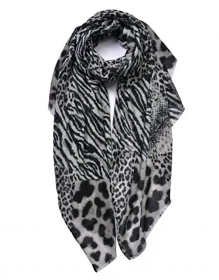 Women Head Neck Wrap Scarf Stylish Leopard & Zebra Print Ladies Scarves 6656 • £8.97