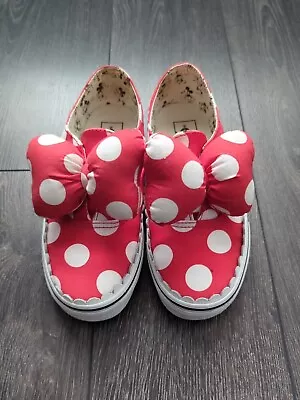 Disney Minnie Mouse Bow Vans Slip-On Sneakers Size 7 FREE SHIPPING! • $5.50