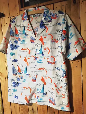 Vintage Bahama Paradise By Smith Bros Ltd Hawaiian Shirt Size L (40/42 )cotton • £34.95