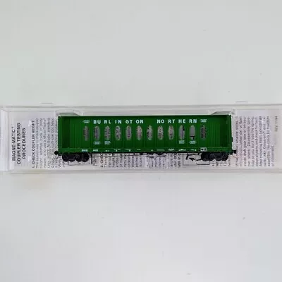 Micro-Trains 53010 N Scale 60' 8  Centerbeam Bulkhead Flat Car - Burlington • $45.80