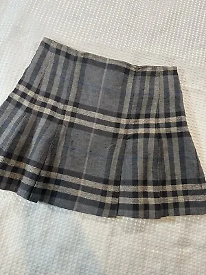 £85 • Buy Burberry Check Grey Quilt Mini High Waist Skirt S RRP£380 D2