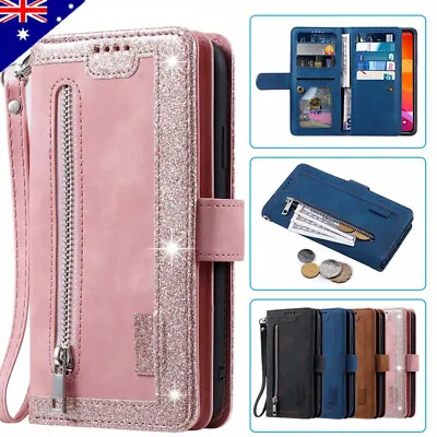 $12.99 • Buy For Samsung S23 S22 S21 FE S20 Ultra S10 9 Plus Case Zipper Leather Wallet Cover