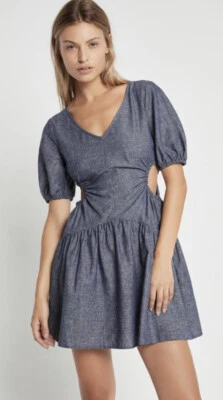 $35 • Buy Sass & Bide Love Power Dress Size 8 Linen Blend Cut Out Detail