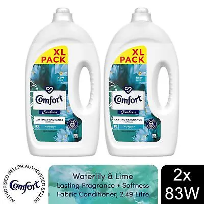 Comfort Fabric Conditioner Lasting Fragrance Waterlily & Lime 2.49L 83W 2 Pack • £14.49