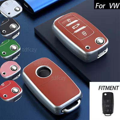 $25.99 • Buy TPU Smart Car Key Case Fob Shell Holder Cover For VW Jetta Golf CC Tiguan Passat