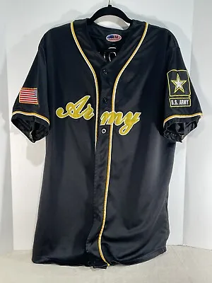 U.S. Army HOOAH Baseball Jersey Size M Black And Gold Army Colors JWM • $19.99