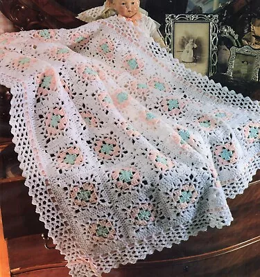 Lacy Granny Baby Afghan Crochet Pattern • $1