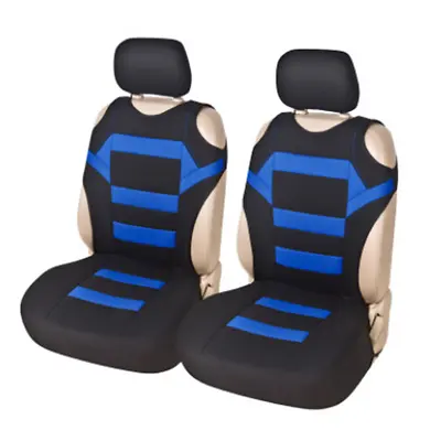 2Pcs Car Front Seat Protector Polyester Fabric Seat Cushion Cover T-shirt Design • £19.32