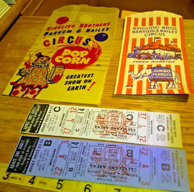 Vintage Lot Ringling Bro Barnum & Bailey Circus Tickets & Bags  • $10