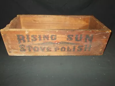 Vintage RISING SUN Stove Polish Wood Crate C 1900s • $14.99