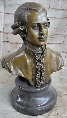 Vintage Musician Mozart Cast Iron Real Bronze Bookend Book End Sculpture Deal • $244.65