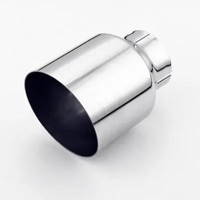 Stainless Steel Exhaust Tip 2.5  Inlet 4  Outlet 5.5  Long Angle Cut Single Wall • $32.97