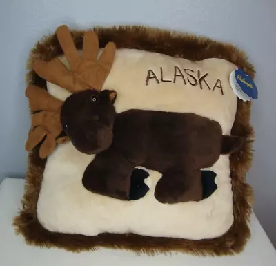 Big Bull Moose Alaska 3D Plush Throw Pillow Alaskapets Travel Souvenir • $16.99