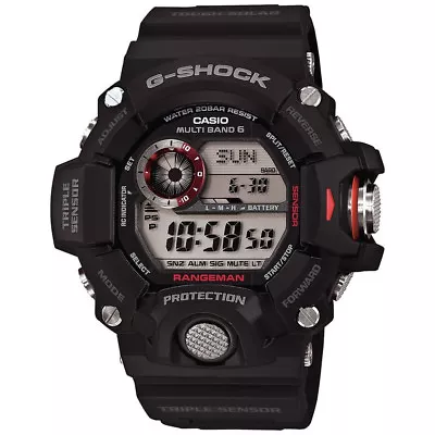 Casio 53.0mm Men's Black G-Shock Rangeman Water-Resistant Solar Atomic Watch • $218.95