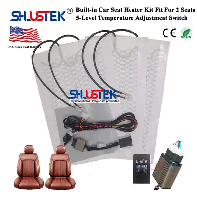 Universal 12V Car Seat Heater Kit Carbon Fiber Pads Dual Control Switch System • $39.70