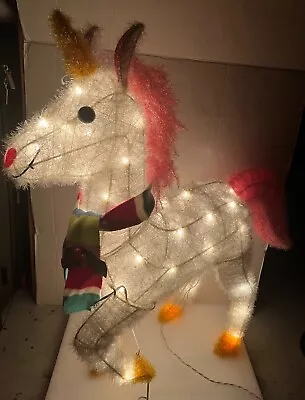 Target Wondershop 29.5  Tinsel Lit Unicorn Outdoor Christmas Yard Decoration • $59.99