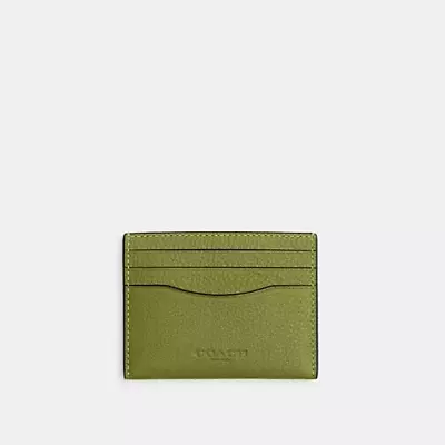 Coach Wallet Slim Id Card Case Black Antique Nickel Yellow Green CP209 NWT $78 • $46.99