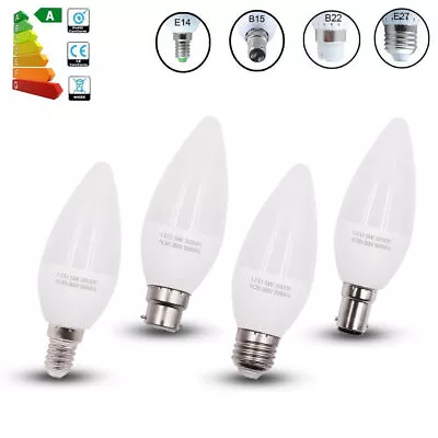 2-10 Pack Screw In Bayonet LED Candle Light Bulbs Energy Saving Warm Cool White • £5.63