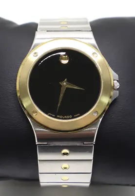 Movado Special Edition Black Dial 2 Tone Men's Watch 81.65.877.2 • $199.99