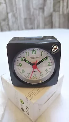 London Clock Company ~ Lumabrite Black Alarm Clock  ~ Travel Clock ~ 5.5cm • £6
