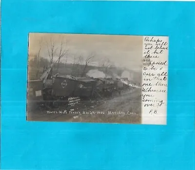 Vintage Photo Postcard-Holt's Train Wreck Nov. 29 1906 Meriden Connecticut • $12