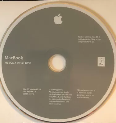 Apple MacBook Install Disks 1 And 2  OS 10.5.6    2009 • $12