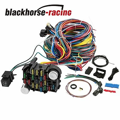 UNIVERSAL Extra Long Wires 21 Circuit Wiring Harness For CHEVY Mopar FORD Hotrod • $71.11