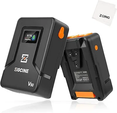 $114 • Buy ZGCINE V50 V-Mount V-Lock Battery 3400mAh D-TAP USB-C Input & Output For Cameras