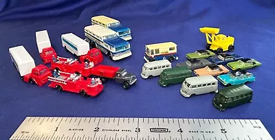 N Scale Lot 20 Pieces Cars Fire Truck VW Van Bus Construction Vehicles Bachmann • $44.99