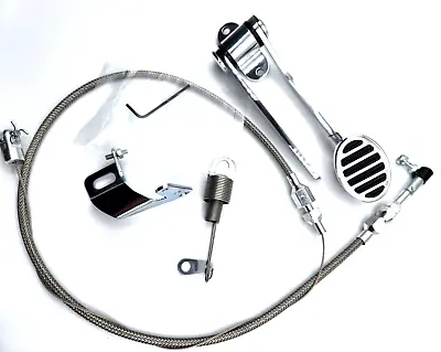 Billet Aluminum Spoon Throttle Pedal Kit W/ 24' Braided Cable & Return Spring • $69.99