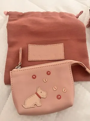 Radley Pink Leather Coin Purse And Mirror Complete With Dust Cover Bags • £15