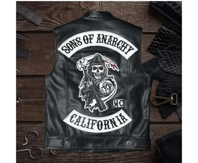 Jax Teller Vest SOA Leather Vest Men's Sons Of Anarchy Redwood Original Vest • $99.99