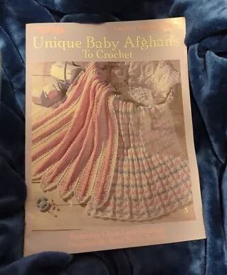 Used Unique Baby Afghans 6 Designs Leisure Arts Crochet Pattern Book • $3