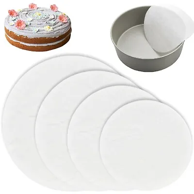 £7.98 • Buy 200x GREASEPROOF PAPER CIRCLES 6  7  8  9  Non-Stick Round Cake Baking Tin Liner