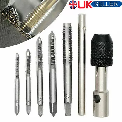 6x TAP WRENCH & CHUCK SET TOOL T-HANDLE METRIC M3 M4 M5 M6 M8 AND DIE SET • £4.68