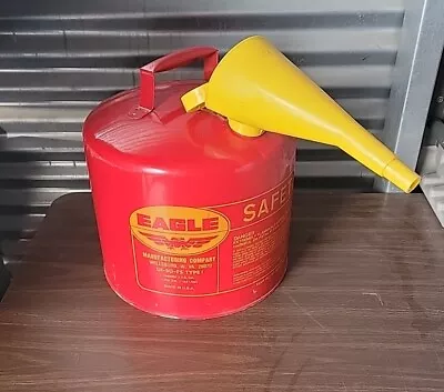 5 Gallon EAGLE Safety Can UI-50-FS Type 1 With Funnel Red Can Petrol Fuel Can • $52.75