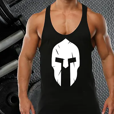 Spartan Helmet (d-2) Gym Vest Stringer Bodybuilding Muscle Training Top Singlet • £8.99