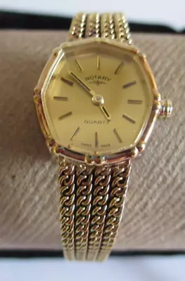 Vintage Rotary Women's Gold Plate Petite Quartz Watch (1429) ~ Swiss Made • $55