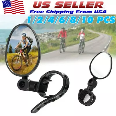 2X Bike Mirror Rotaty Round MTB Road Handlebar Bicycle Rear View Glass Cycling • $5.79