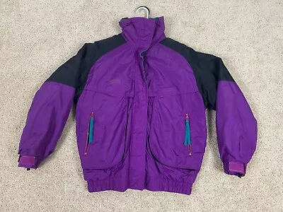 Vintage Columbia Windbreaker Jacket Womens Size 42 Reversible Powder Keg Purple • $22