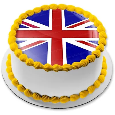 Union Jack Cake Topper Party Decoration Edible Birthday Cupcake Flag UK GB Gift • £5.49