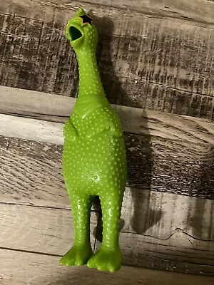 Greenbrier International Green Rubber Chicken Squeaky Dog Toy • $10.99