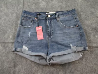 Supre Denim Shorts 14 Pockets Zip Stretch Monaco Blue Vintage Look Cotton New • $12.87