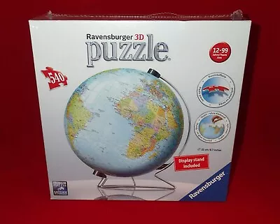 2017 SEALED Ravensburger 3D Puzzle GLOBE 540 Pcs Item No. 12 436 7 - READ • $29.99