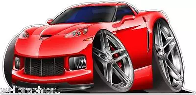 C-6 Corvette Z-06 LS7 3FT Long Size Cartoon Car Wall Graphic Decal Man Cave • $32.99