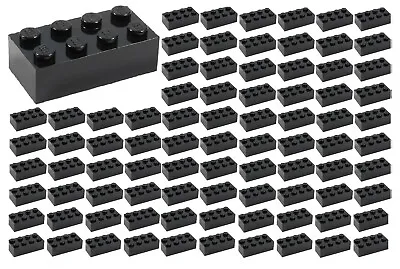 $25.99 • Buy ☀️100 NEW LEGO 2x4 BLACK Bricks (ID 3001) BULK Parts Star Wars Starwars Lot 
