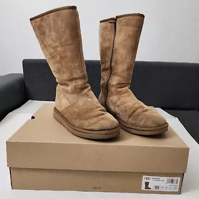 UGG Alber Boots Womens 11 Chestnut Brown Suede Shearling Zip Tall 1016592  • £113.99